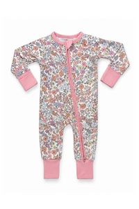 Poppy Floral Zipper Romper