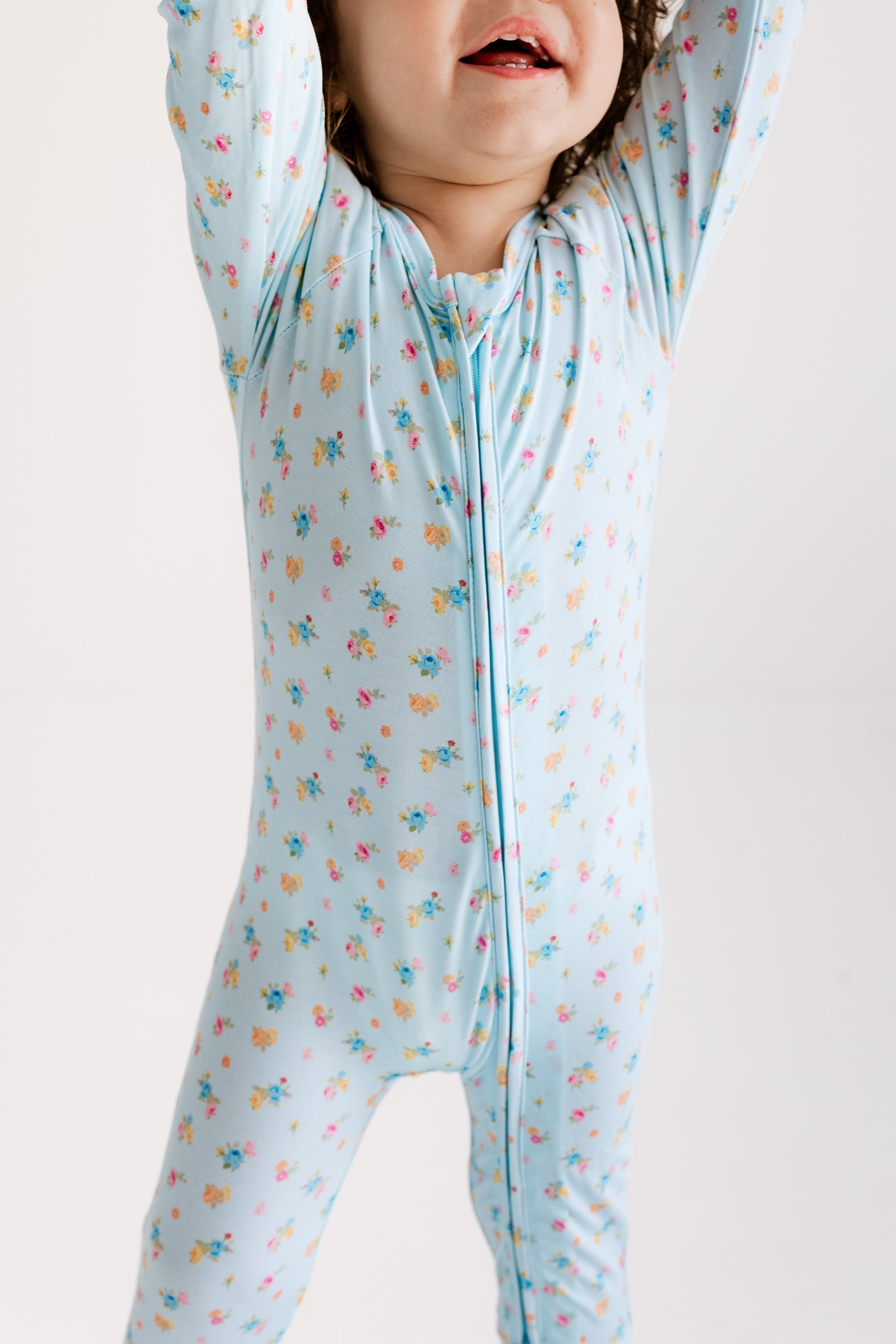 Poppy Blue Zipper Romper