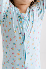 Poppy Blue Zipper Romper