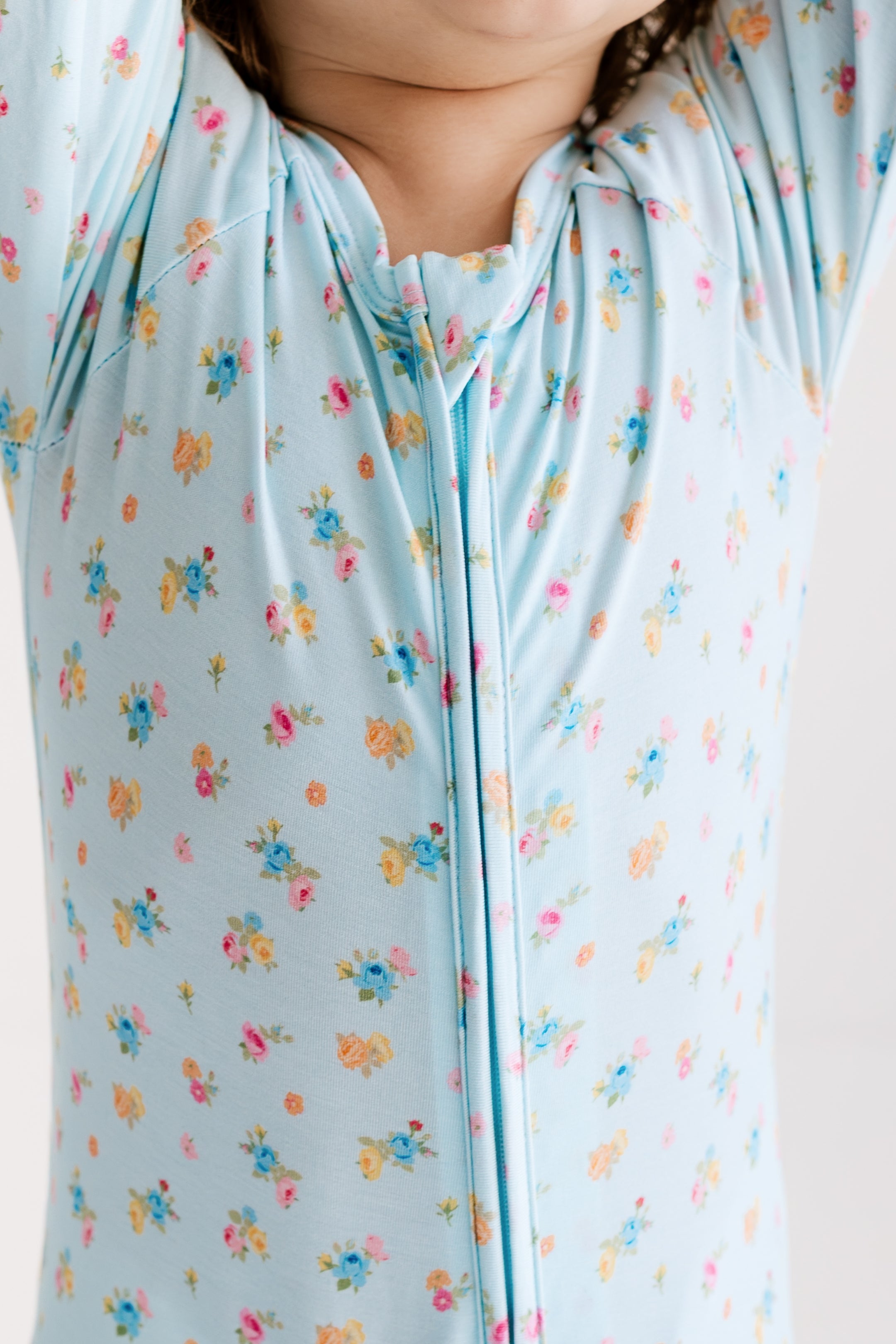 Poppy Blue Zipper Romper
