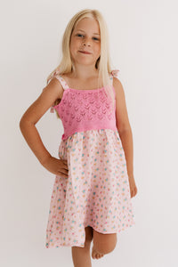 Poppy Pink Knit Twirl Dress