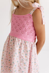 Poppy Pink Knit Twirl Dress