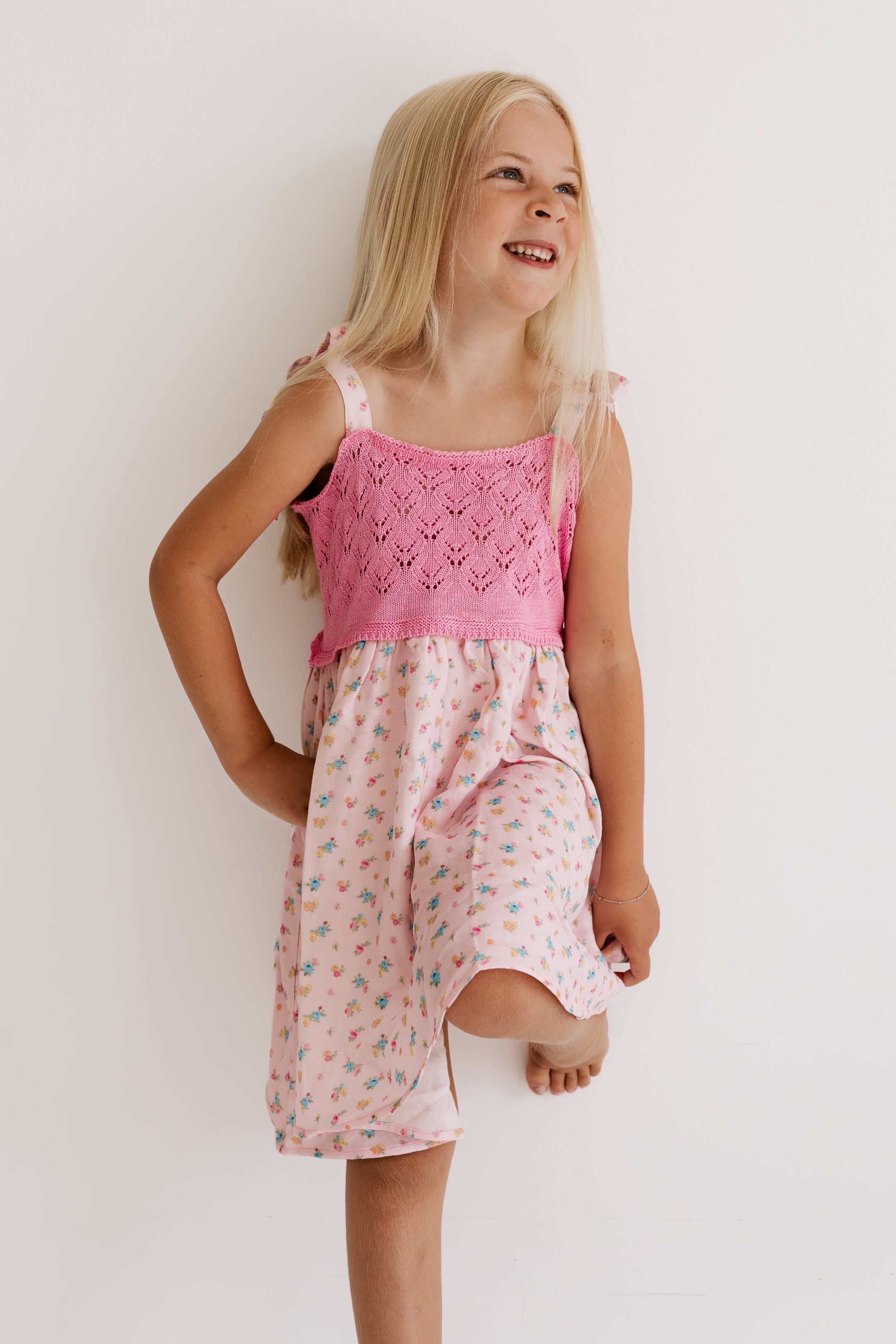 Poppy Pink Knit Twirl Dress