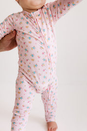 Poppy Pink Zipper Romper
