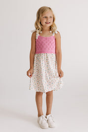 Poppy White Knit Twirl Dress