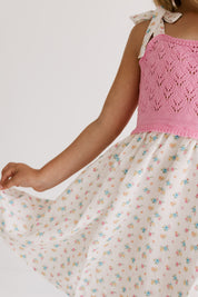 Poppy White Knit Twirl Dress
