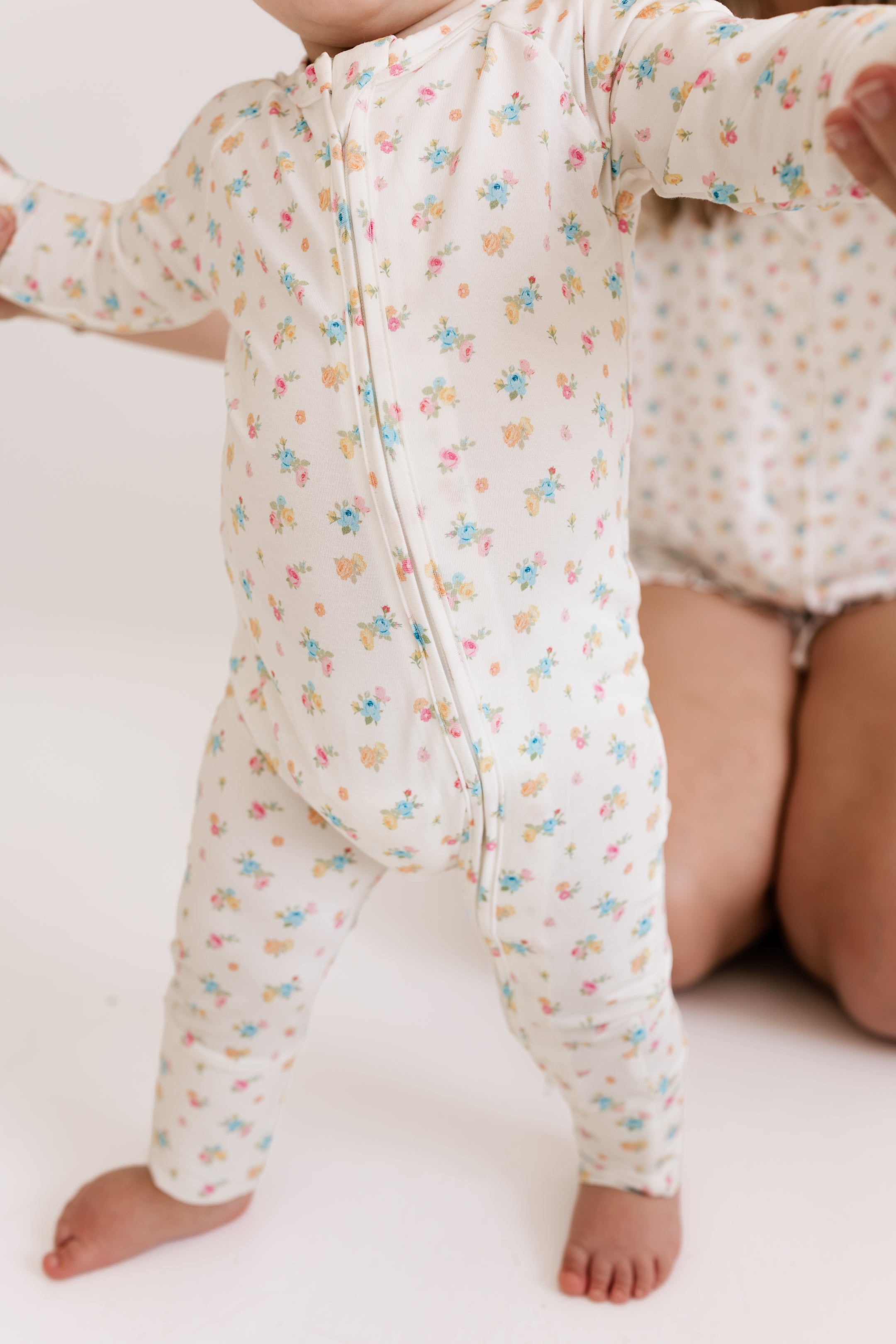 Poppy White Zipper Romper
