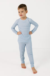 Powder Blue Stripe Two Piece Set