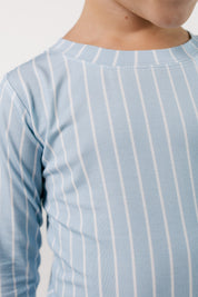 Powder Blue Stripe Two Piece Set