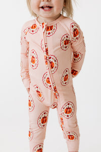 Pumpkin Blossom Zipper Romper