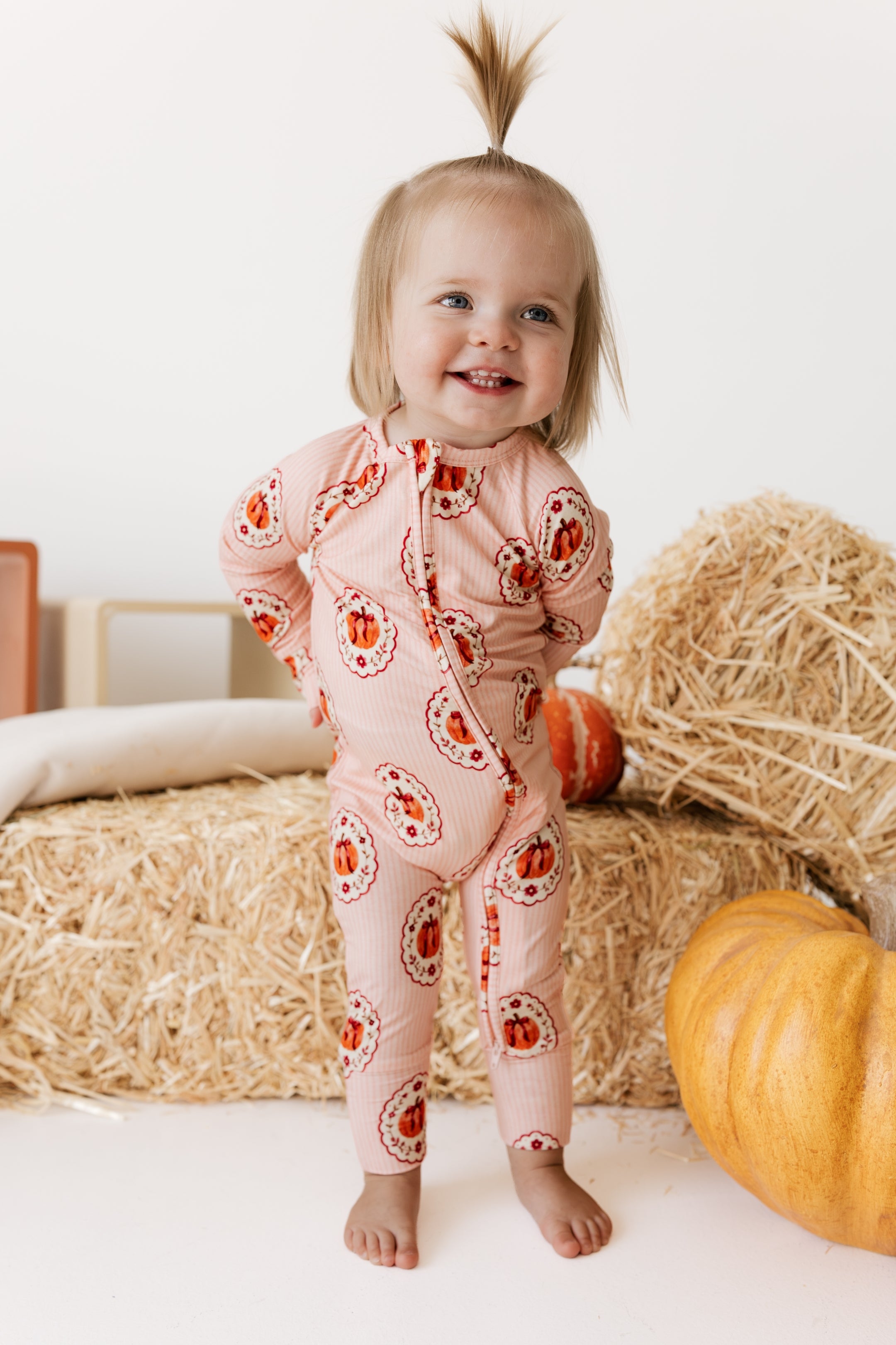 Pumpkin Blossom Zipper Romper