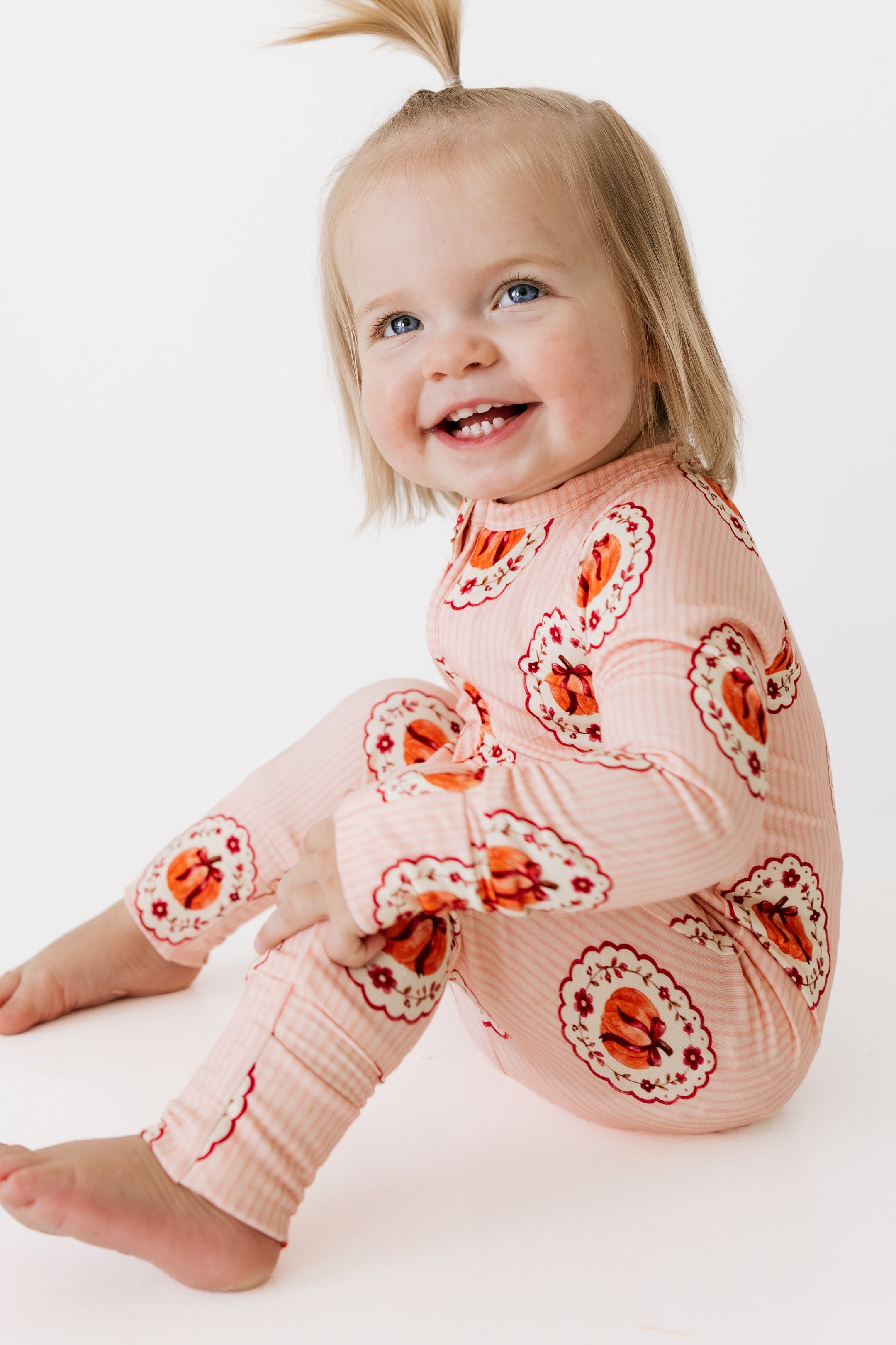 Pumpkin Blossom Zipper Romper