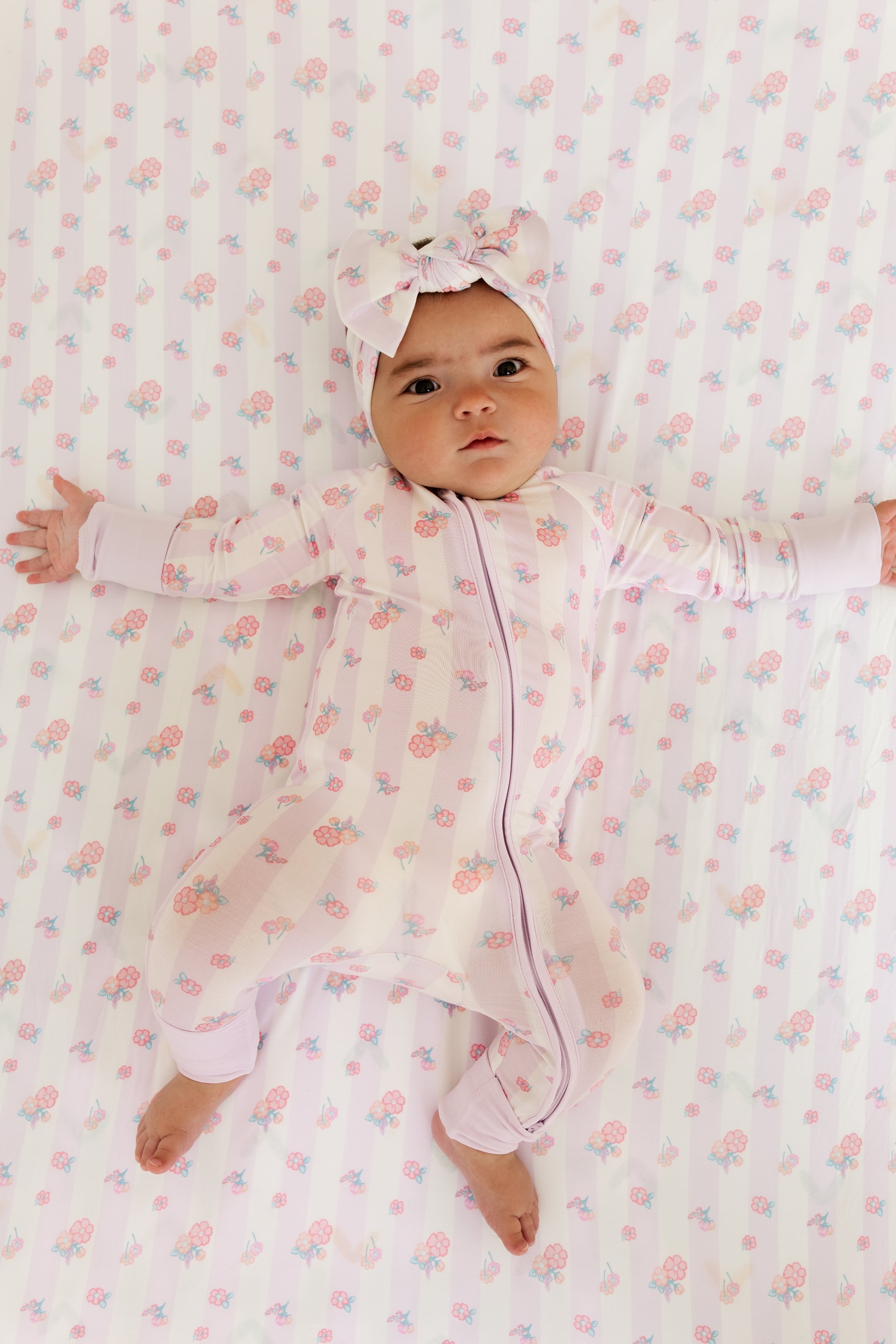 Purple Harper Crib Sheet