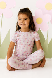 Purple Harper Short Sleeve Two Piece Set