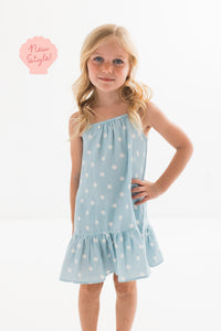 Sea Blue Polka Dot Twirl Dress