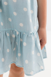 Sea Blue Polka Dot Twirl Dress