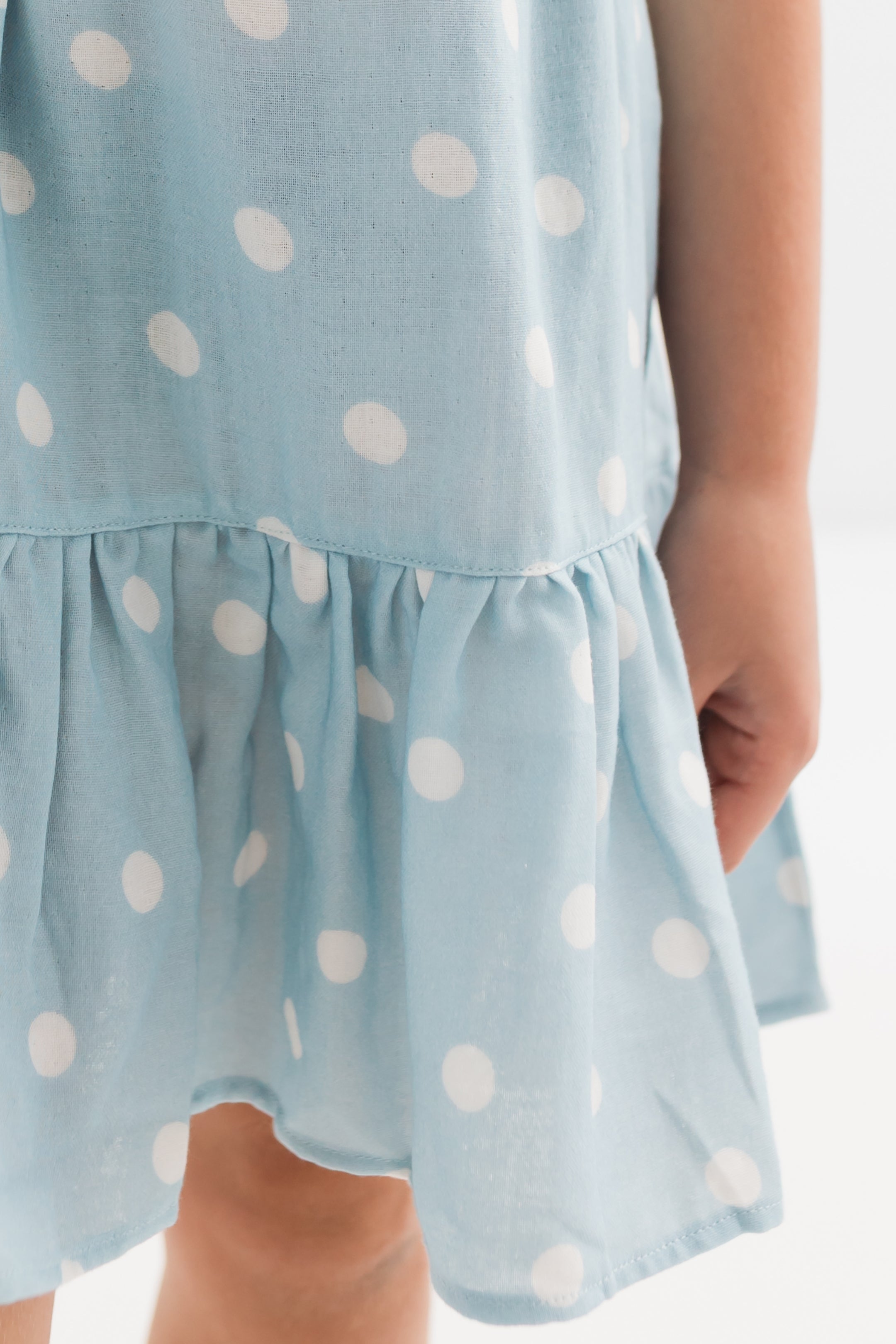 Sea Blue Polka Dot Twirl Dress | Girls Boutique Daywear Sea Blue Polka Dot Twirl Dress | Girls Boutique Daywear