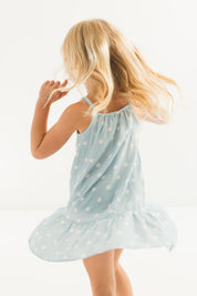 Sea Blue Polka Dot Twirl Dress