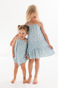 Sea Blue Polka Dot Twirl Dress
