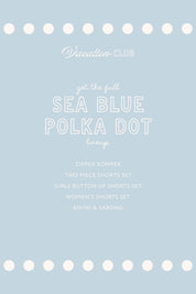 Sea Blue Polka Dot Women's Short Set