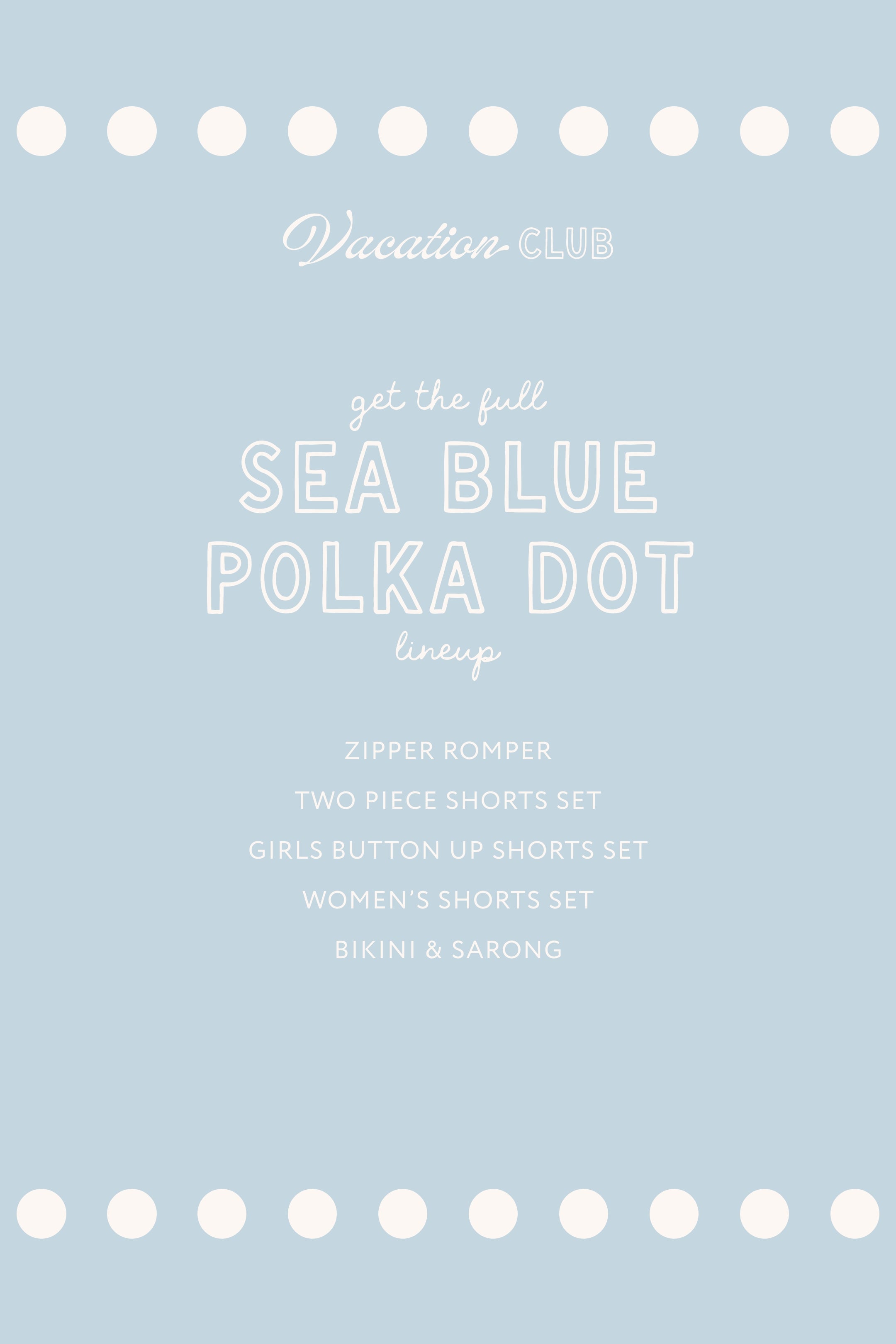 Sea Blue Polka Dot Women's Short Set