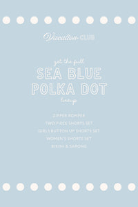 Sea Blue Polka Dot Women's Short Set