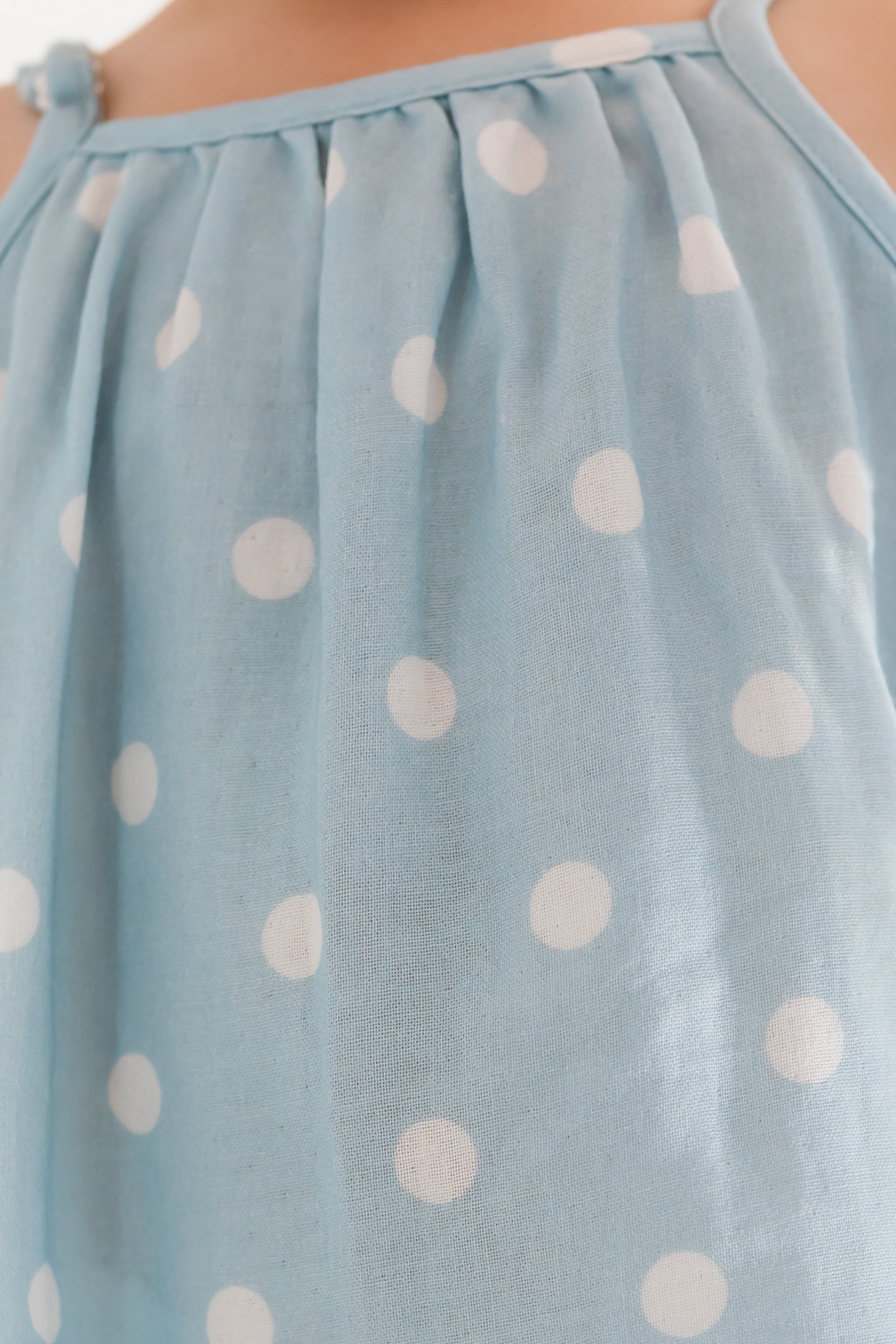Sea Blue Polka Dot Bubble Romper