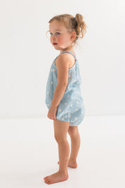 Sea Blue Polka Dot Bubble Romper