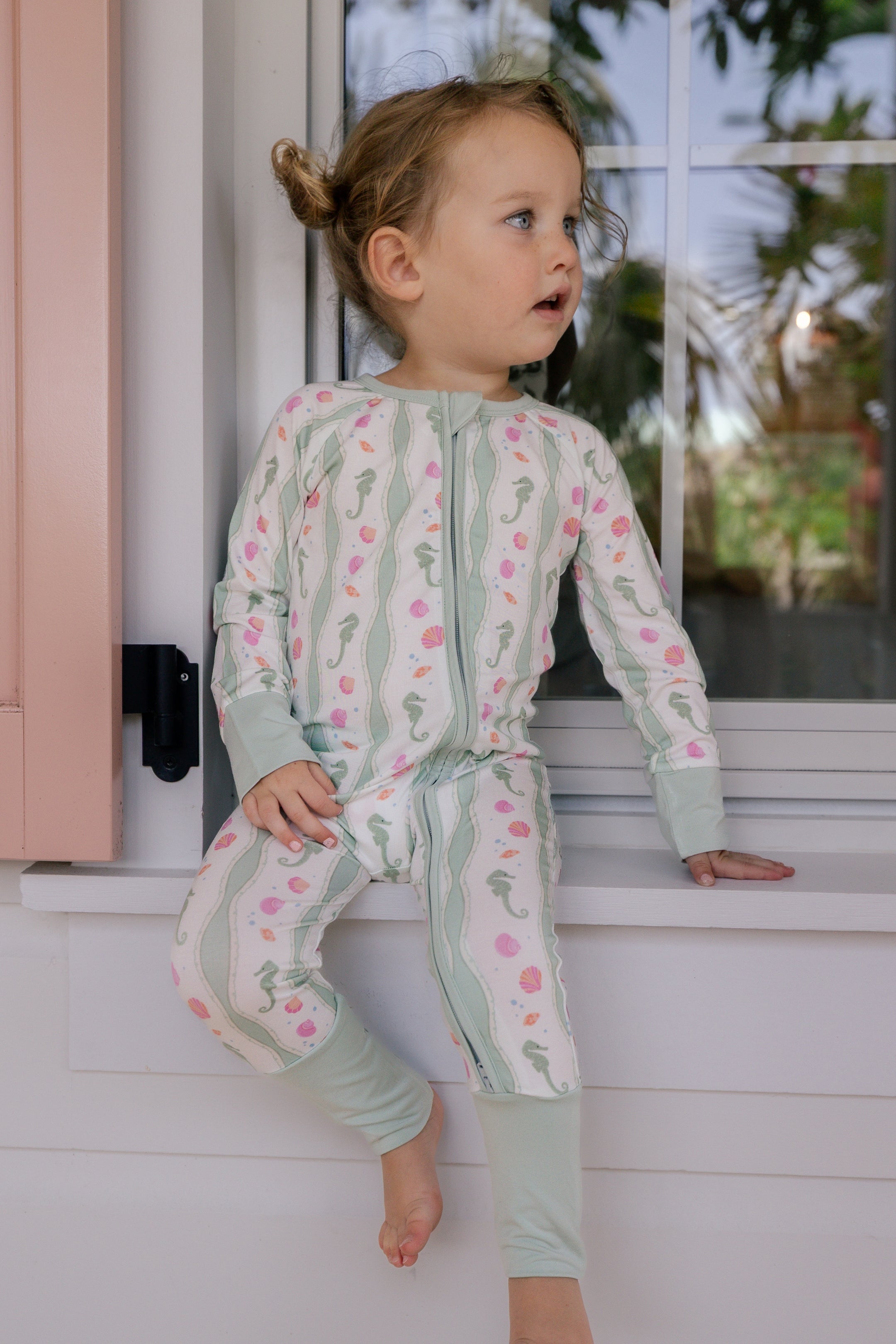 Shoreline Dreams Zipper Romper | Bamboo Baby Pajamas | In My Jammers
