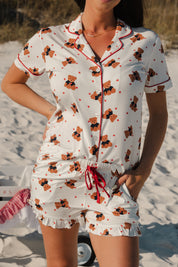 Star Spangled Teddy Women's Short Set