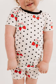 Strawberry Polka Dot Two Piece Short Set