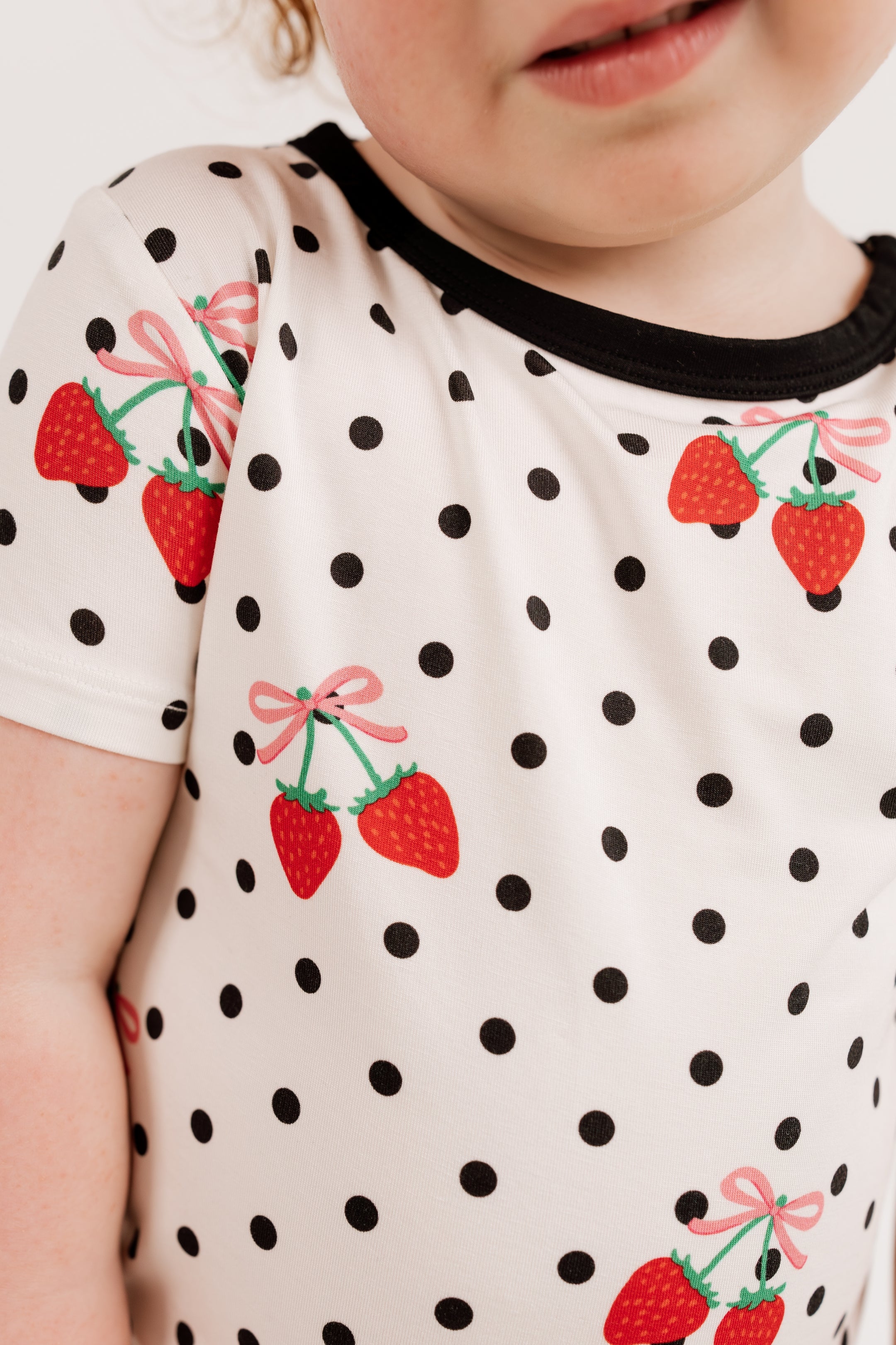 Strawberry Polka Dot Two Piece Short Set