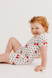 Strawberry Polka Dot Two Piece Short Set