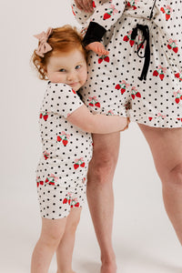 Strawberry Polka Dot Two Piece Short Set