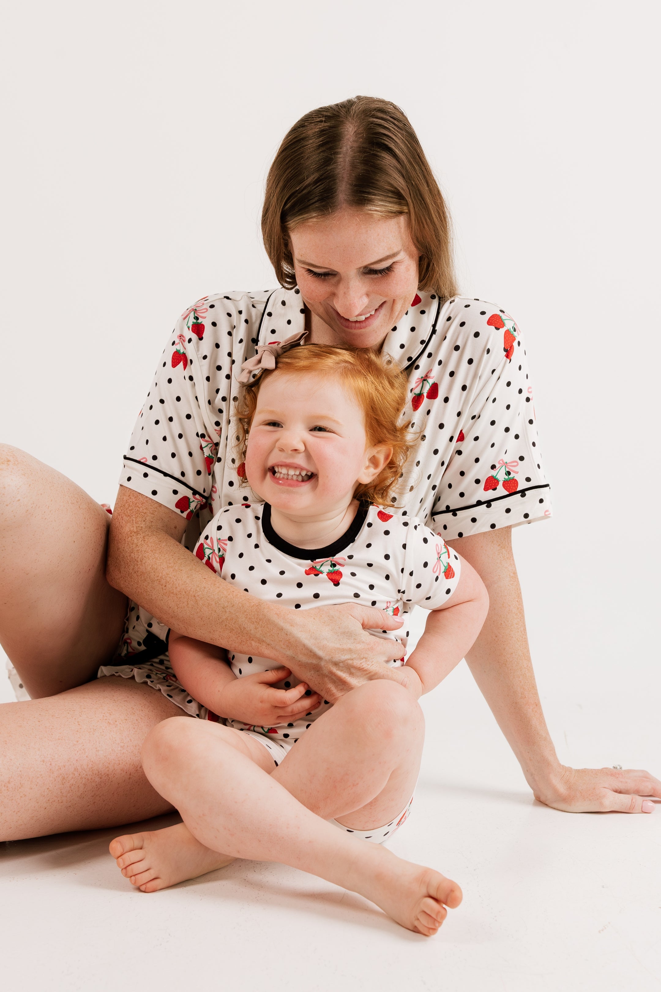 Strawberry Polka Dot Two Piece Short Set