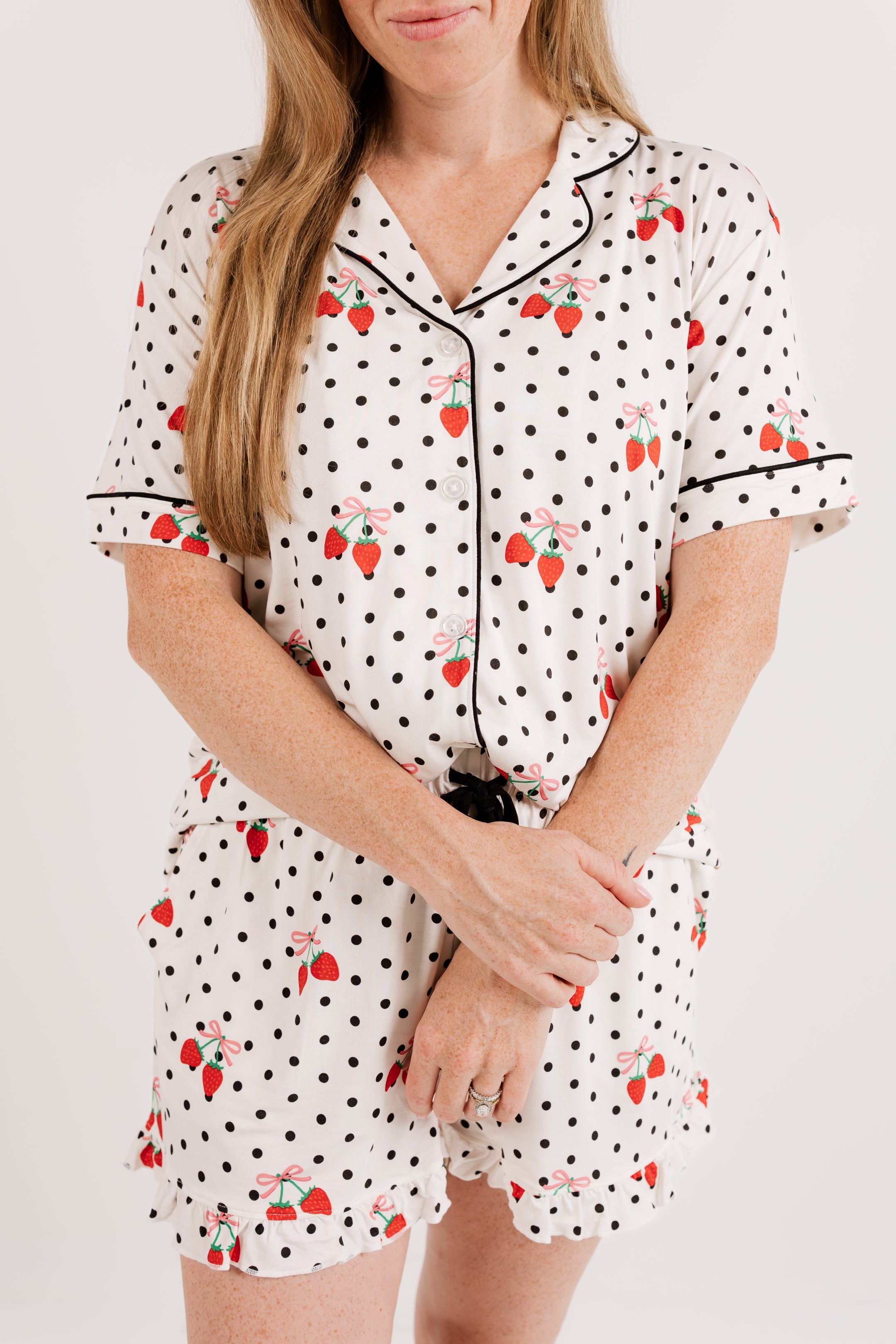 Strawberry Polka Dot Women's Short Set