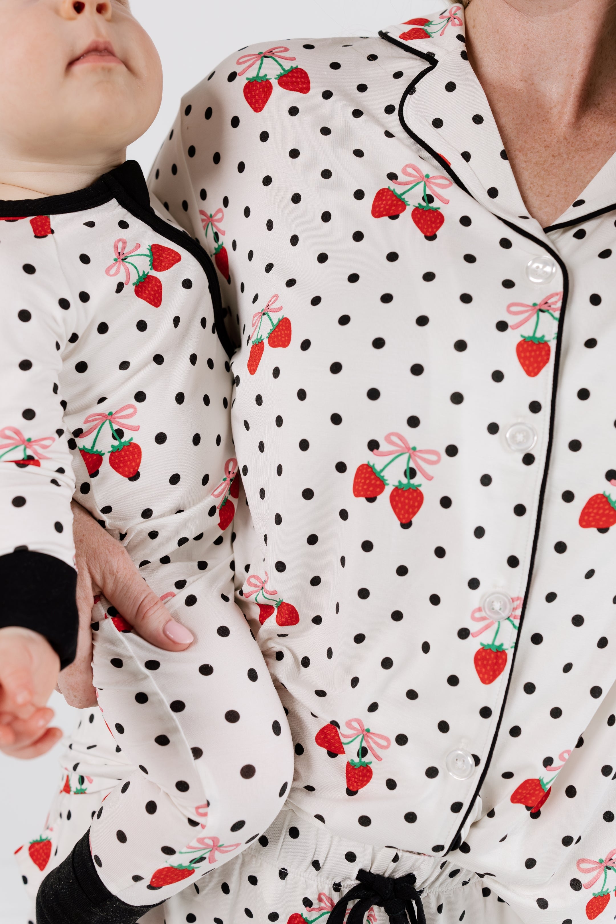 Strawberry Polka Dot Zipper Romper