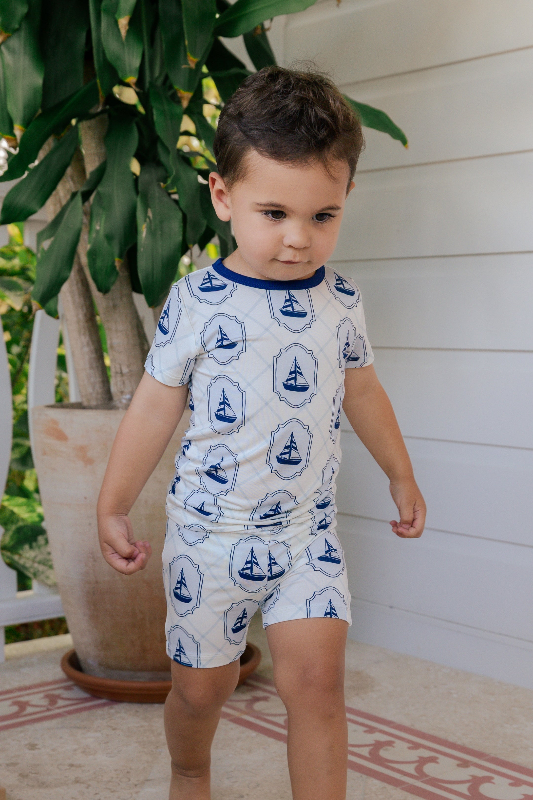 infant pajamas for summer Summer Sail Two Piece Short Set | Cute Boys Pajamas