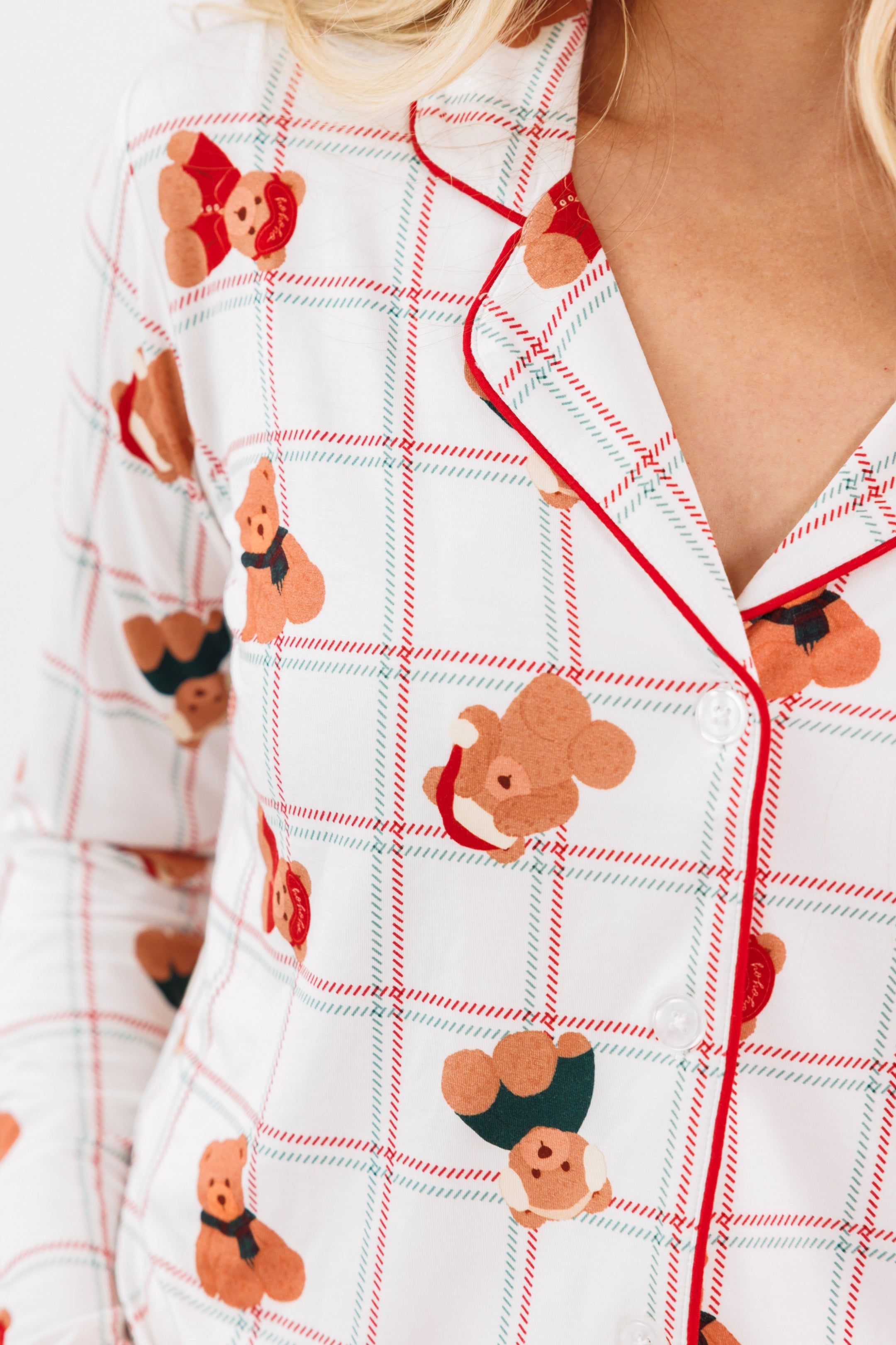 Cozy Christmas Bears Women's Long Sleeve Ruffle Set