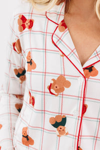 Cozy Christmas Bears Women's Long Sleeve Ruffle Set