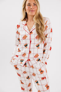 Cozy Christmas Bears Women's Long Sleeve Ruffle Set