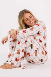 Cozy Christmas Bears Women's Long Sleeve Ruffle Set
