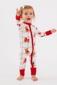 Cozy Christmas Bears Zipper Romper
