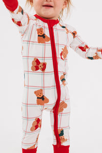 Cozy Christmas Bears Zipper Romper
