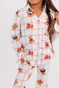 Cozy Christmas Bears Girls' Long Sleeve Ruffle Flare Set