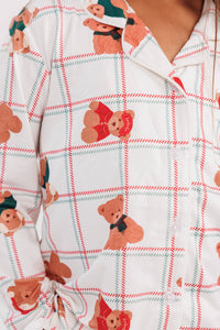 Cozy Christmas Bears Girls' Long Sleeve Ruffle Flare Set