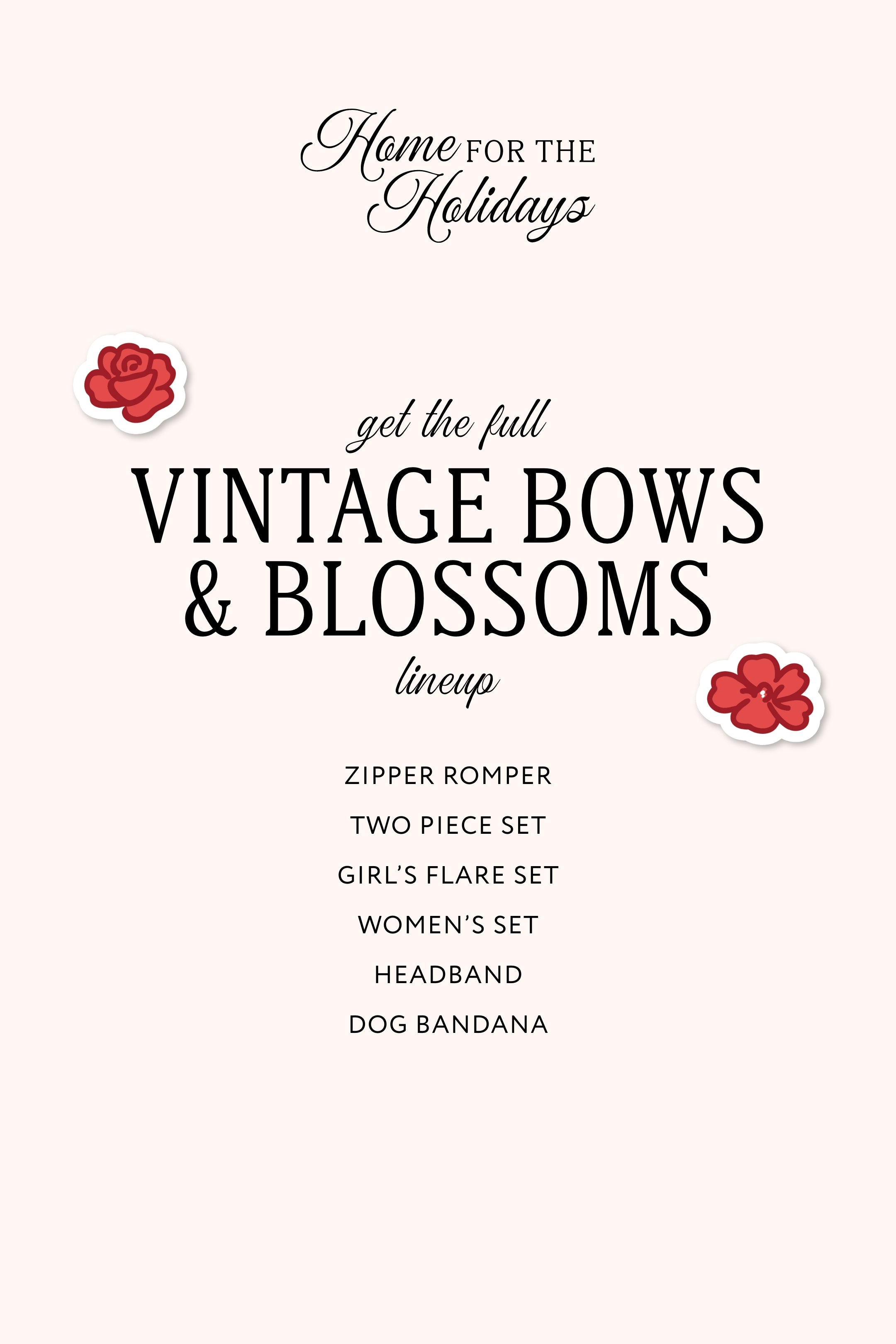 Vintage Bows and Blossoms Two Piece Set