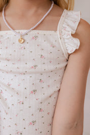 Cream Pointelle Tank Short Set