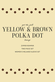 Yellow and Brown Polka Dot Zipper Romper