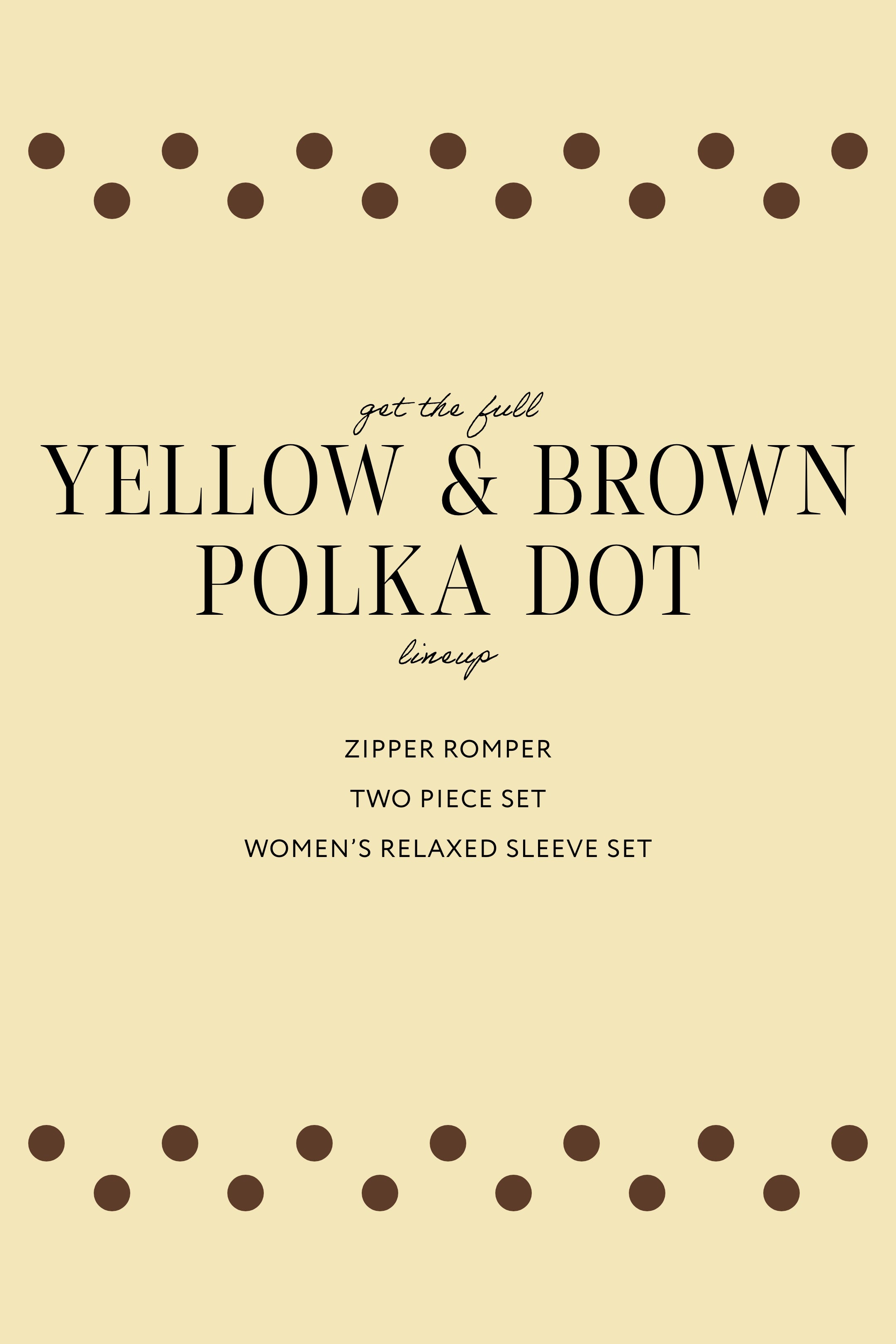 Yellow and Brown Polka Dot Zipper Romper